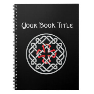 Caderno Espiral Notebook Céltico Vermelho Metálico Personalizável