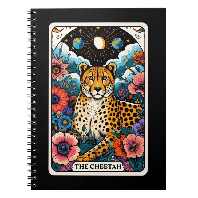 Caderno Espiral Notebook Cheetah Spirit Tarot Card (Frente)