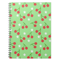 Notebook Cherries e White Flower