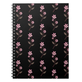 Caderno Espiral Notebook Cherry Blossom - Padrão Preto