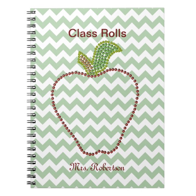 Caderno Espiral Notebook Chevron Apple da Professora (Frente)