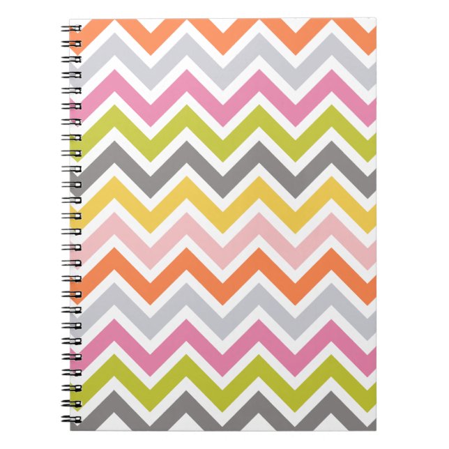 Caderno Espiral Notebook Chevron colorido (Frente)