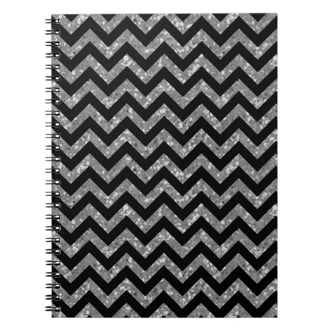 Caderno Espiral Notebook Chevron Glitter Look (Frente)