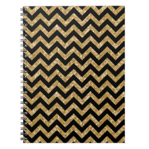 Caderno Espiral Notebook Chevron Glitter Look