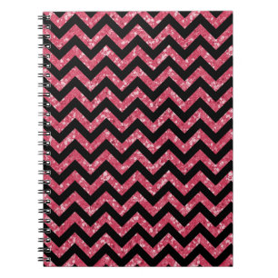 Caderno Espiral Notebook Chevron Glitter Look