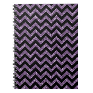 Caderno Espiral Notebook Chevron Glitter Look
