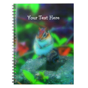 Caderno Espiral Notebook Chubby Chipmunk Nature Fantasy Art