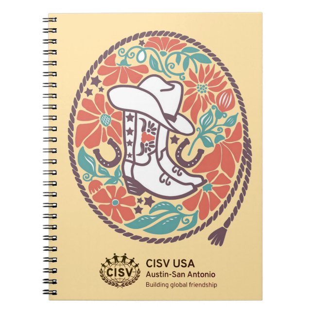 Caderno Espiral Notebook CISV Austin Cowboy Hat e Boots (Frente)