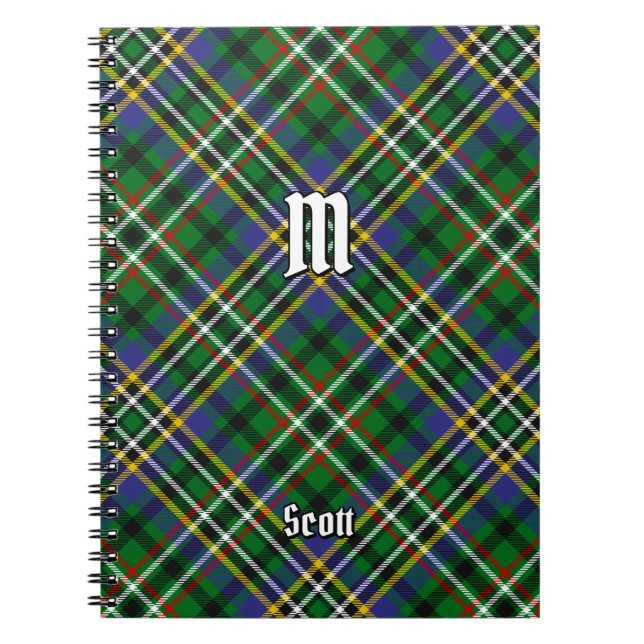 Caderno Espiral Notebook Clan Scott Green Tartan (Frente)