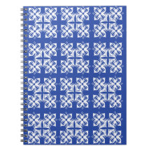 Notebook clássico com padrão azul