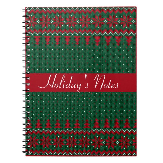 Caderno Espiral Notebook clássico verde e vermelho cruzado espiral (Frente)