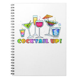 CADERNO ESPIRAL NOTEBOOK COCKTAIL UP GLASSS