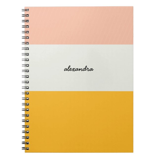 Caderno Espiral Notebook Colorblock Amarelo-colorido-marfim-espira (Frente)