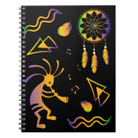 Notebook Colorido Americano Nativo Kokopelli