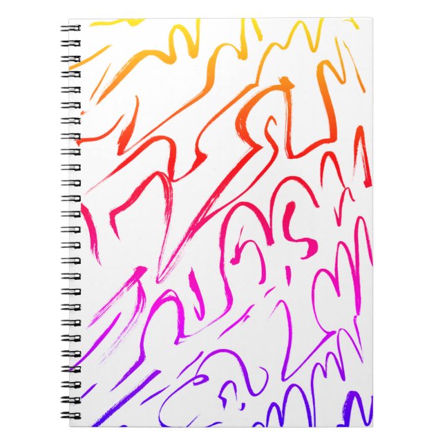 Caderno Espiral Notebook colorido de linha Abstrato (Frente)