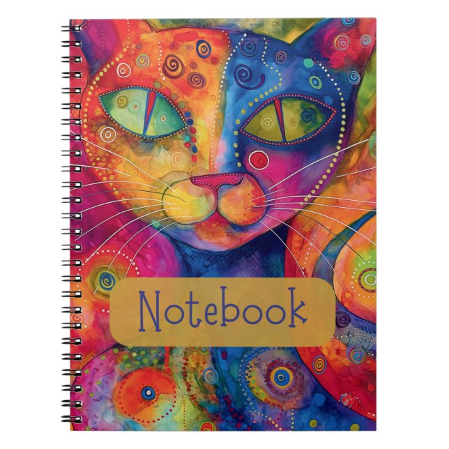 Caderno Espiral Notebook Colorido para Cat (Frente)