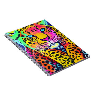 Caderno Espiral Notebook Colorido Rainbow Leopard