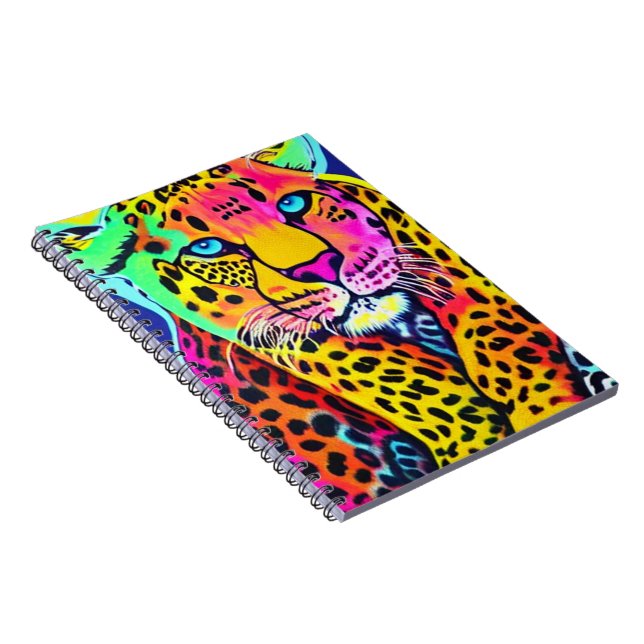 Caderno Espiral Notebook Colorido Rainbow Leopard (Lado Direito)