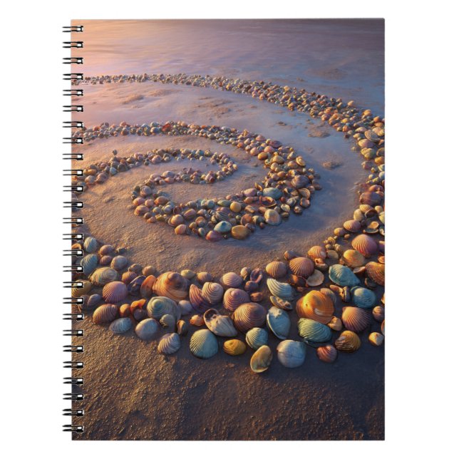 Caderno Espiral Notebook Colorir Seashell Spiral Beach (Frente)