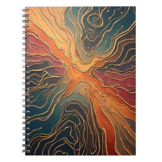 Caderno Espiral Notebook com 7- Coloful Pattern Spiral Planner