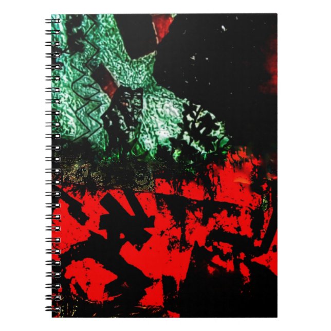 Caderno Espiral Notebook com abstrato cor de laranja brilhante, fo (Frente)