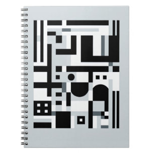 Caderno Espiral Notebook com Abstrato de Grade Moderna