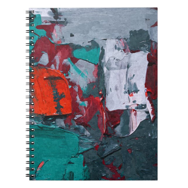Caderno Espiral Notebook com Abstrato de Textura Urbana de Cinza V (Frente)
