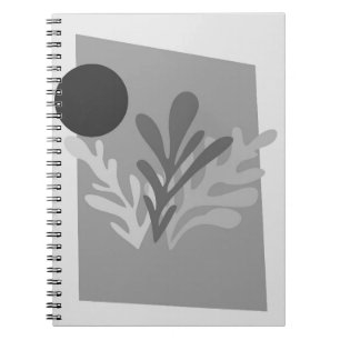 Caderno Espiral Notebook com Abstrato monocromático