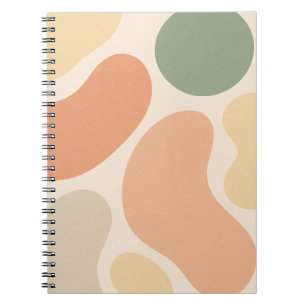 Caderno Espiral Notebook com Abstrato orgânico - Boho minimalista