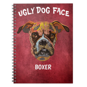 Caderno Espiral Notebook com aparência feia de cachorro boxer excl