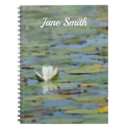 Caderno Espiral Notebook com aquarela em lagoa aquática em lago d'