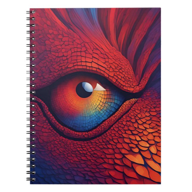 Caderno Espiral Notebook com Arte Atacada do Dragão (Frente)