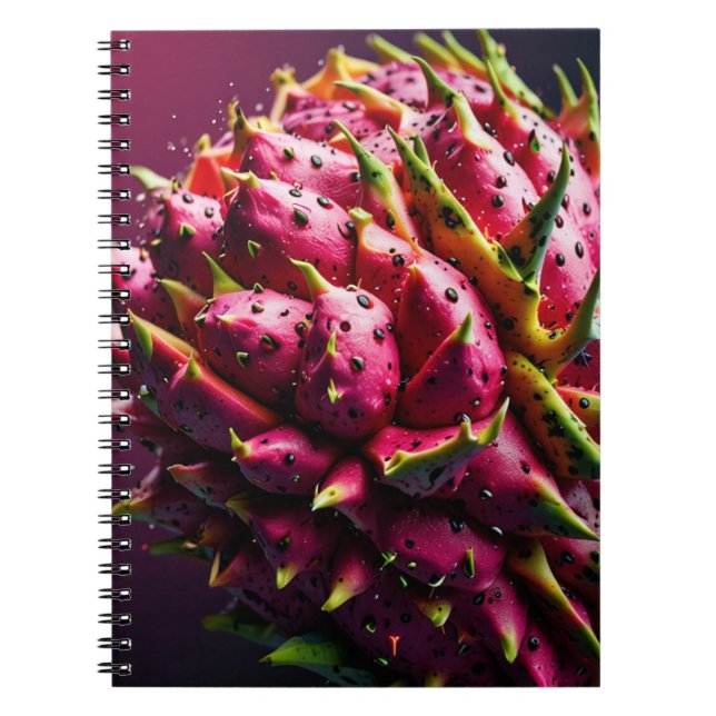 Caderno Espiral Notebook com arte de Fruta tropical (Frente)