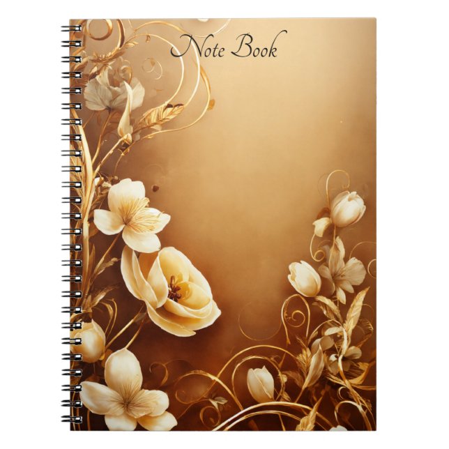 Caderno Espiral Notebook com aspecto Floral (Frente)