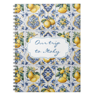 Caderno Espiral Notebook com Azulejos Amalfi em viagem Itália