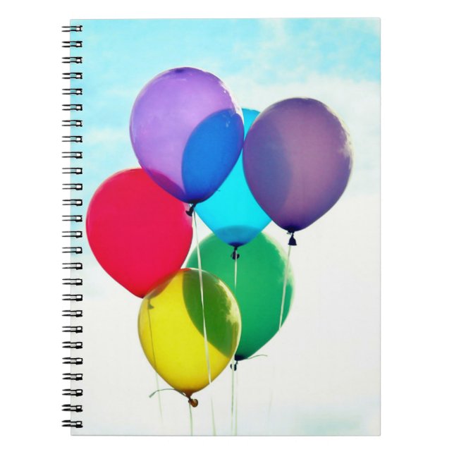 Caderno Espiral Notebook com balões coloridos (Frente)