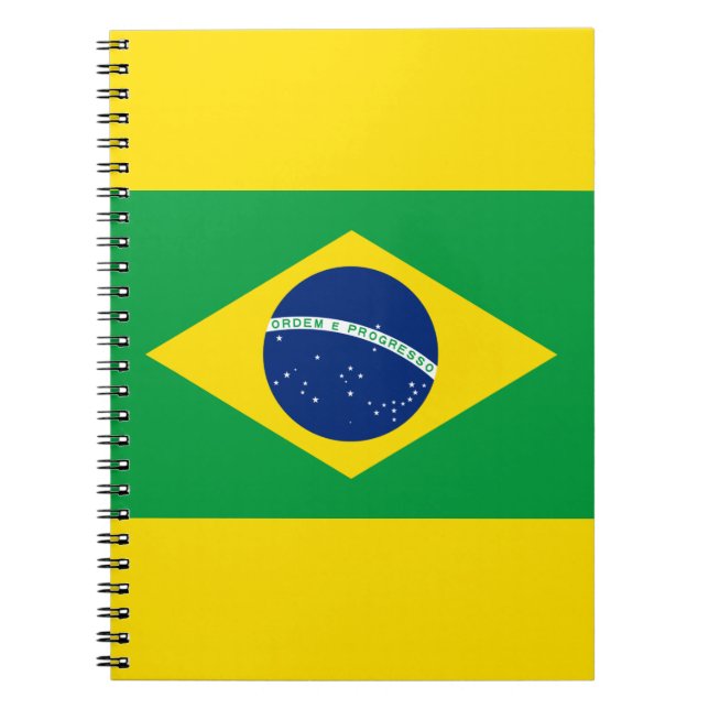 Caderno Espiral Notebook com bandeira brasileira: Foto espiral (Frente)