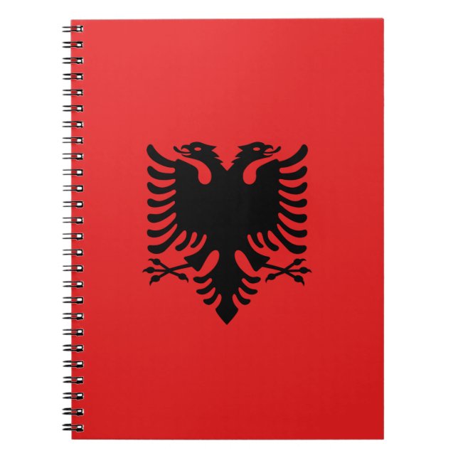 Caderno Espiral Notebook com bandeira da Albânia (Frente)