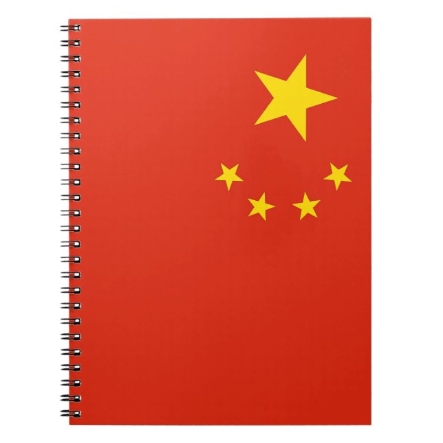 Caderno Espiral Notebook com bandeira da China (Frente)