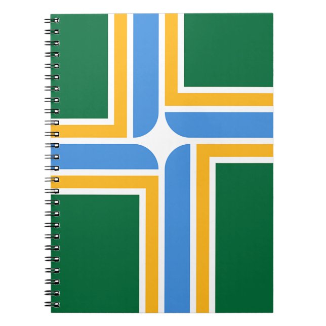 Caderno Espiral Notebook com bandeira da cidade de Portland (Frente)