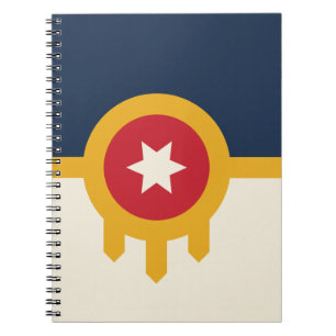 Caderno Espiral Notebook com bandeira da cidade de Tulsa