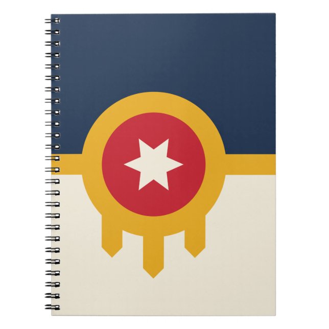 Caderno Espiral Notebook com bandeira da cidade de Tulsa (Frente)