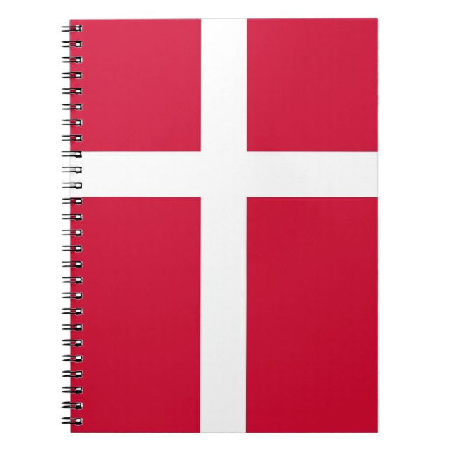 Caderno Espiral Notebook com bandeira da Dinamarca (Frente)