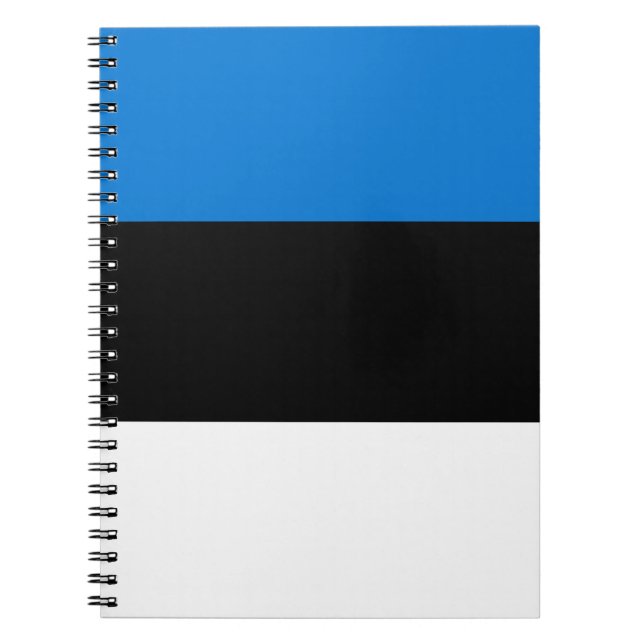 Caderno Espiral Notebook com bandeira da Estônia (Frente)