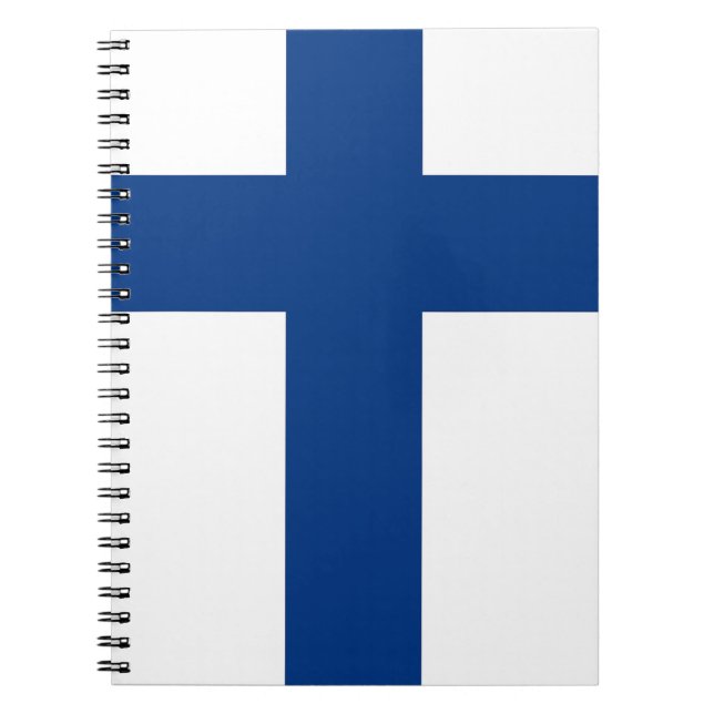 Caderno Espiral Notebook com bandeira da Finlândia (Frente)