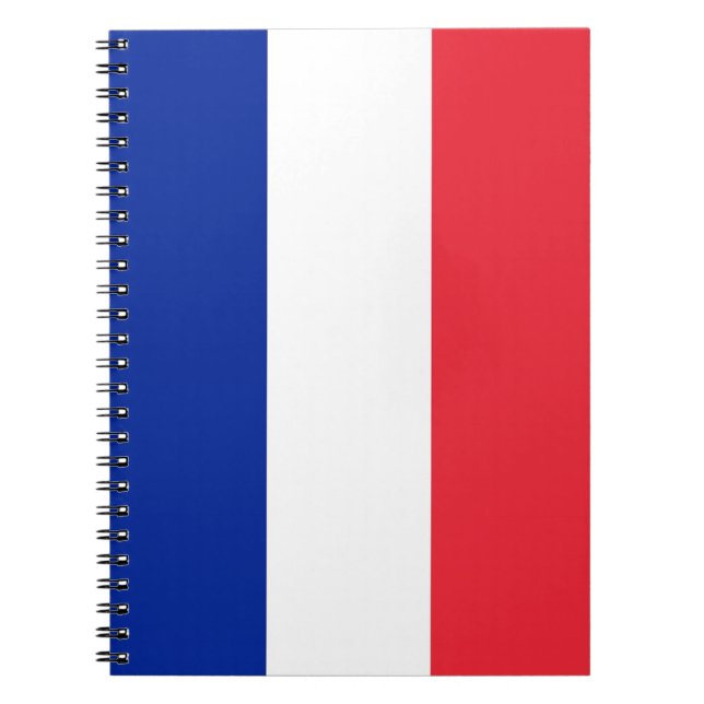 Caderno Espiral Notebook com bandeira da França (Frente)