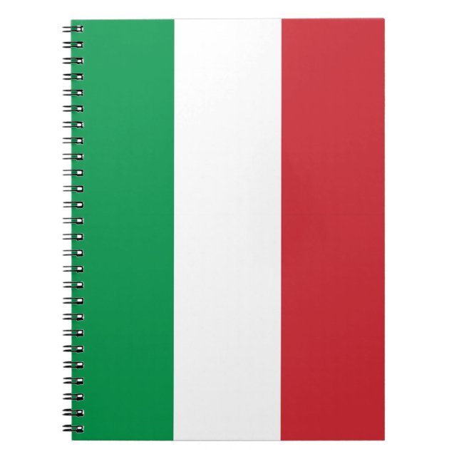 Caderno Espiral Notebook com bandeira da Itália (Frente)