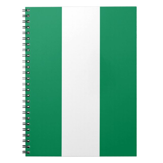 Caderno Espiral Notebook com bandeira da Nigéria (Frente)