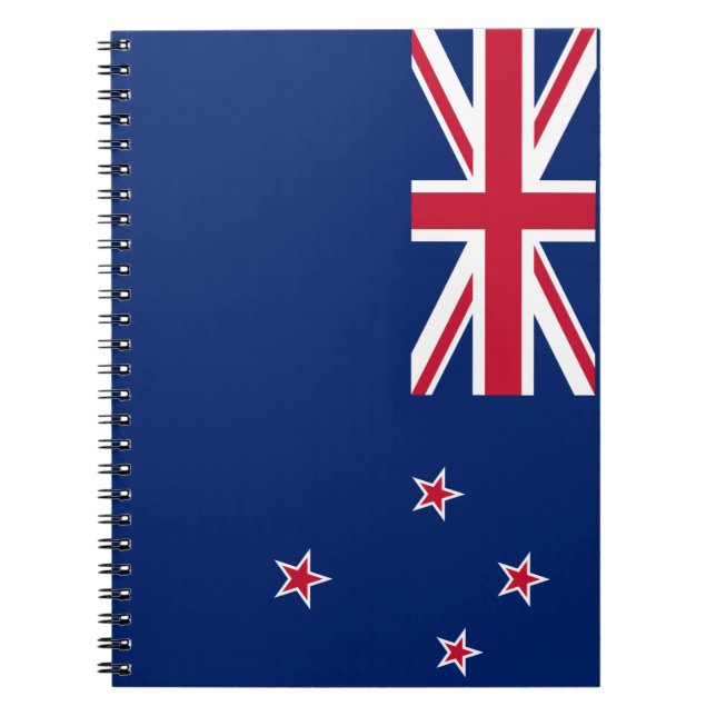 Caderno Espiral Notebook com bandeira da Nova Zelândia (Frente)