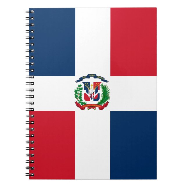 Caderno Espiral Notebook com bandeira da República Dominicana Foto (Frente)